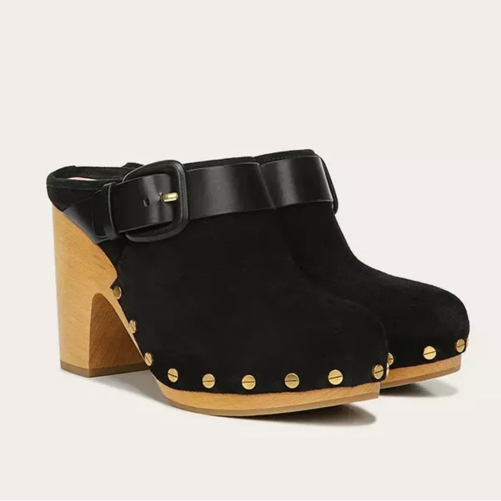 Veronica Beard Black and Tan Mules